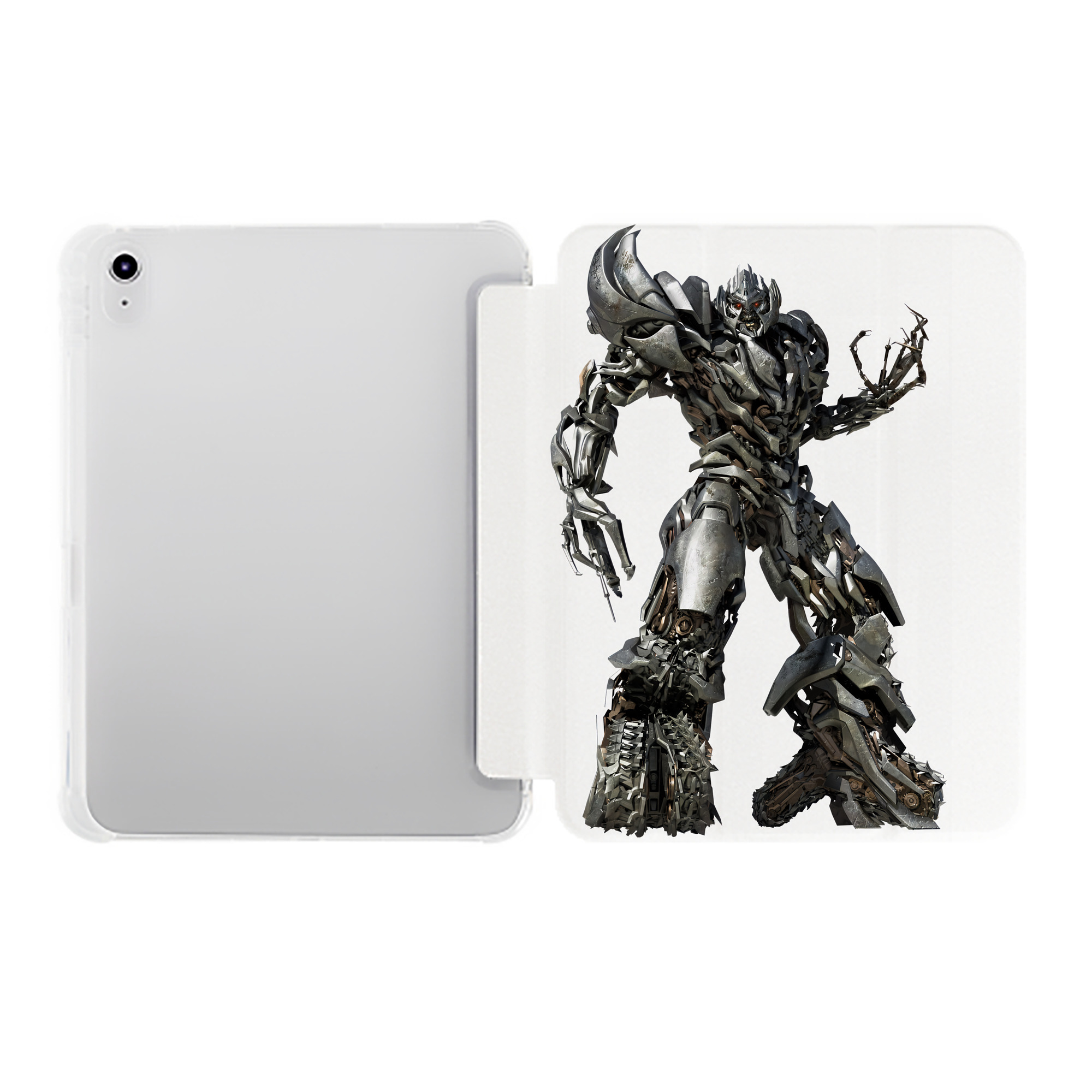 （画像用） Transformers トランスフォーマー IPad ケース ペン収納付き 三つ折りスタンド PUレザー×シリコン 対応機種9.5/10.5/10.9インチ
